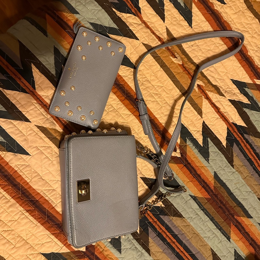 Stylish sky blue Women's Bag and Wallet Set